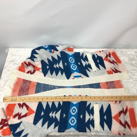 Women’s aztec long sweater open cardigan size medium - Picture 6 of 6